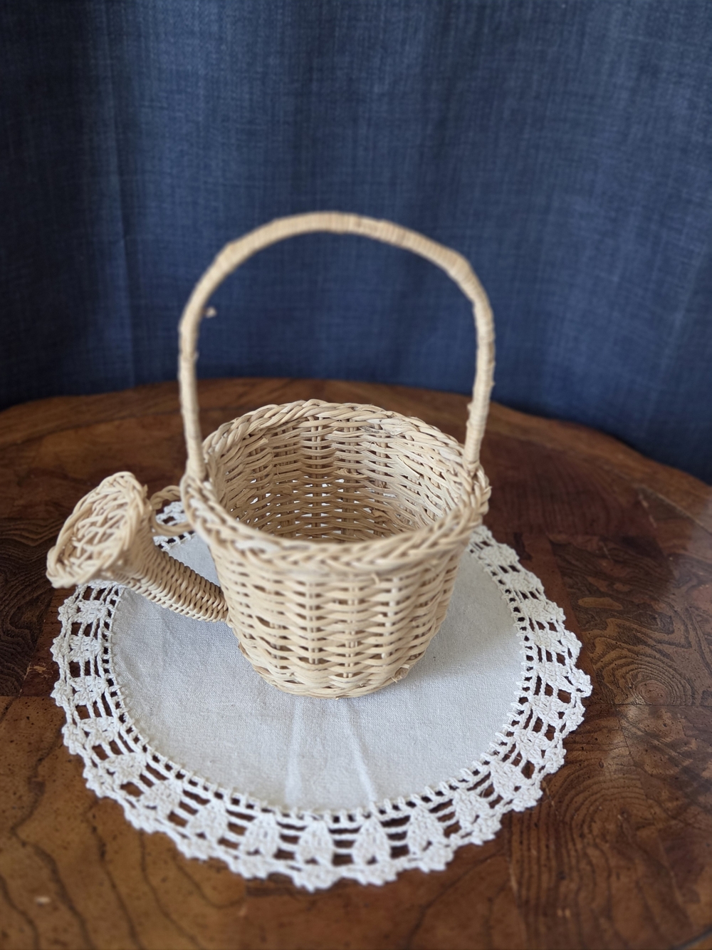 Woven Rattan Watering Can Basket - Natural Beige